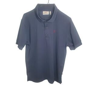 Fjallraven Crowley Pique Polo Men's M Blue Stretch Performance Outdoor Casual